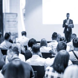 business speaker large audience