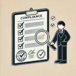 dall·e 2024 07 11 14.48.09 a simple image depicting compliance. the image should include a checklist with checkmarks, a document with a stamp of approval, and a person holding a