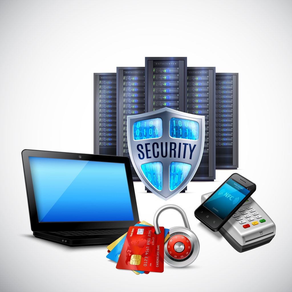 payment security realistic composition