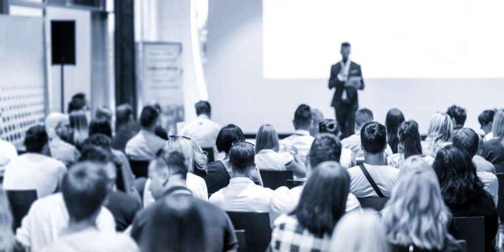 business speaker large audience